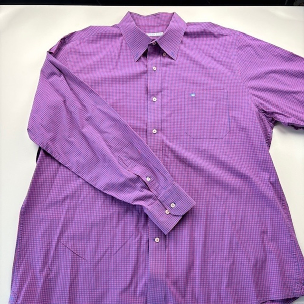 Southern Tide Mens XXL Gingham Button Down Shirt Long Sleeve Pink Blue